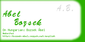 abel bozsek business card